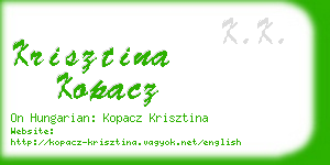 krisztina kopacz business card
